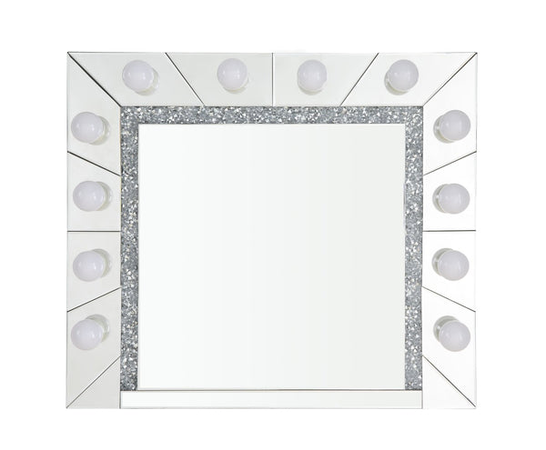 English Elm Noralie Hollywood Glam Wall Mirror with Faux Diamond Frame and Built in Light B2726P448750