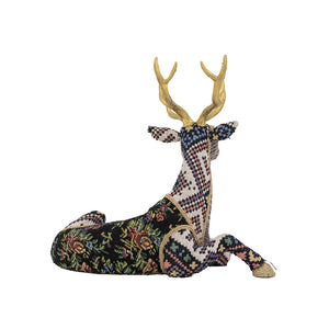 English Elm 12.2x6.3x10.5" Velvet Foam Sitting Deer — Elegant Decorative Accent for Any Decor, 16x16x10 Display Piece W2078P359169