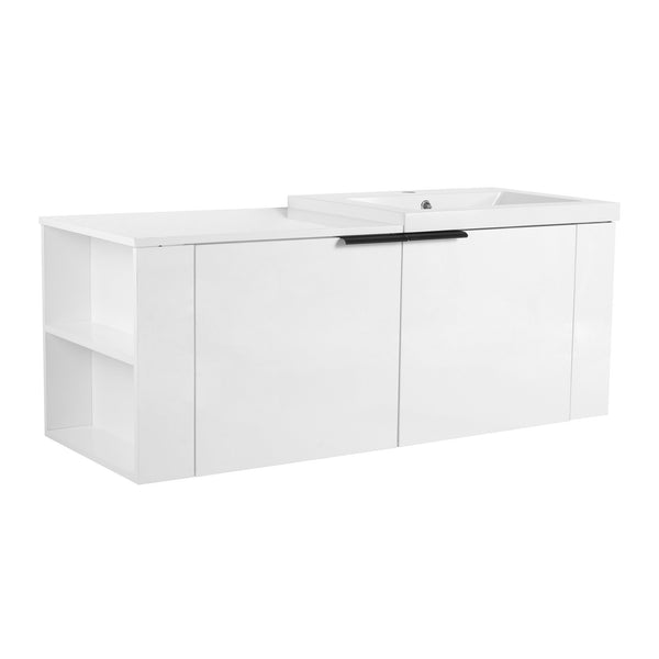 English Elm 48 Modern Bathroom Vanity Sink Combo with Soft-Close Doors, Engineered Wood, Spacious Storage, Easy Assembly Ameican White Oak W1972S00012