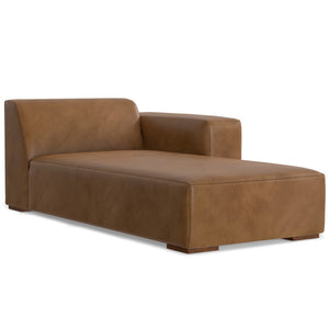 English Elm Rex Right Chaise Sofa Module - Premium Caramel Leather, Modern Design, Customizable Comfort & Style B136P199222-GIGA