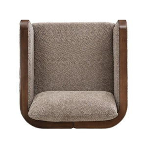 English Elm 25.25" Boucle Upholstered Accent Dining Chairs Mid-century Rubberwood Frame Set of 2 Taupe,Walnut N771P392217S