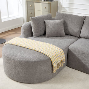 English Elm 109 Cloud Sectional Couch with L-Shape Chaise, Chenille Modular Sofa Bed, Memory Foam Comfort and Easy Setup LIGHT GREY W1249S00004