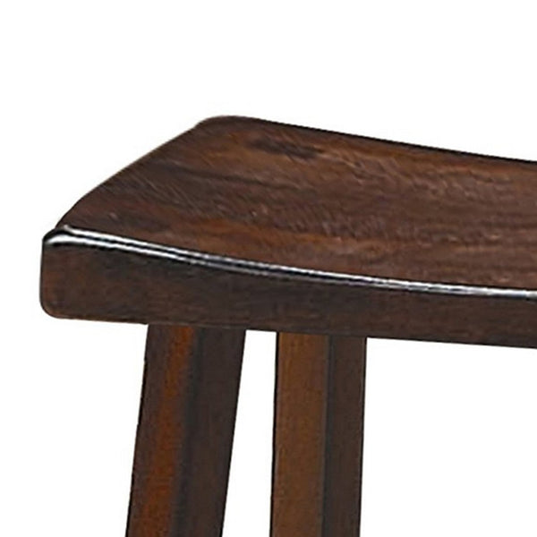 English Elm Wooden Saddle Seat Backless Counter Stools Rustic Solid Build for Kitchen Islands B056P417113