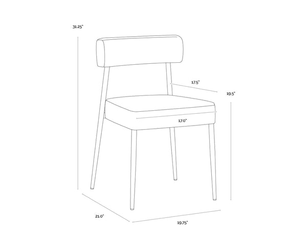 Sunpan ASHWIN Stackable Dining Chair - Contemporary Comfort with Two-Tone Upholstery & Gold Frame Elegance 112290
