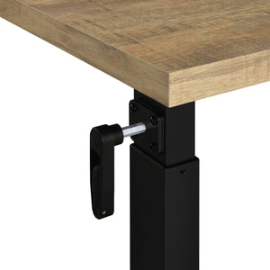 English Elm Geary Mango Height-Adjustable Mobile C-Table with Hand Crank, Locking Casters, Slim C-Base for Bedside Use B062P375562