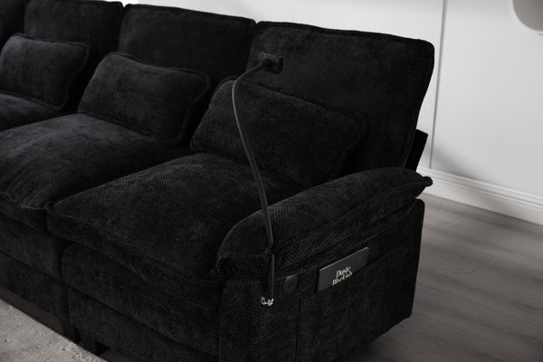 English Elm United U-Shape 106" Sectional Sofa - Cloud Couch With Usb Ports, Storage Ottoman & Comfy Pillows W1568S00229-GIGA