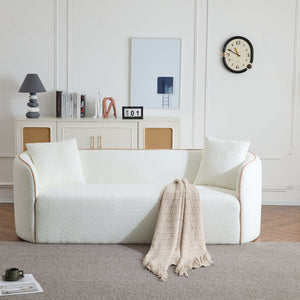 English Elm Christopher Knight Home® - Coral 82" Curved Sofa 3-Seater with Plush Cloud-Like Cushions, Sturdy Frame Supports 900 lbs, Elegant White N773P240634W_N773P240653W