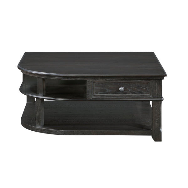 English Elm Living Lift-Top Coffee Table with Hidden Storage, Dovetail Drawer, Open Shelves, Casters & Pewter Knobs Charcoal 42.25 L x 42 W x 11.25 H B011P298843
