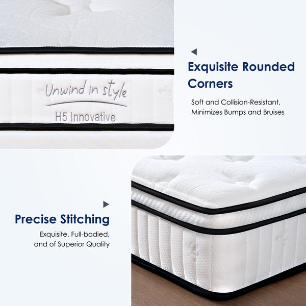 English Elm Full 10 Inch Hybrid Mattress with Pocketed Coils and Certipur Memory Foam Support W2889P423163
