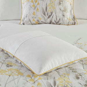 English Elm 5 Piece Seersucker Comforter Set with Throw Pillows Floral Cottage Farmhouse Microfiber Hypoallergenic Yellow 18.9 L x 23.62 W x 9.06 H B035P148357