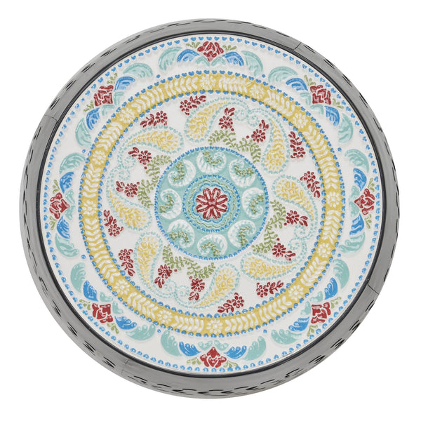 English Elm Christopher Knight Home® - Ruby12" Mosaic Side Table - Elegant Ceramic Tile & Iron Frame For Indoor/Outdoor Accent Use N770P182369B