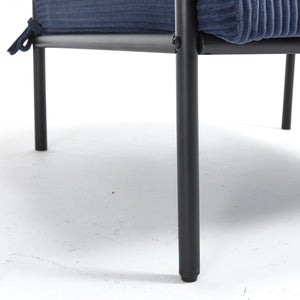 English Elm TS Modern decorative chair with plush teddy fleece upholstery and gold metal legs for luxe comfort and style Dark Blue W2311P308068