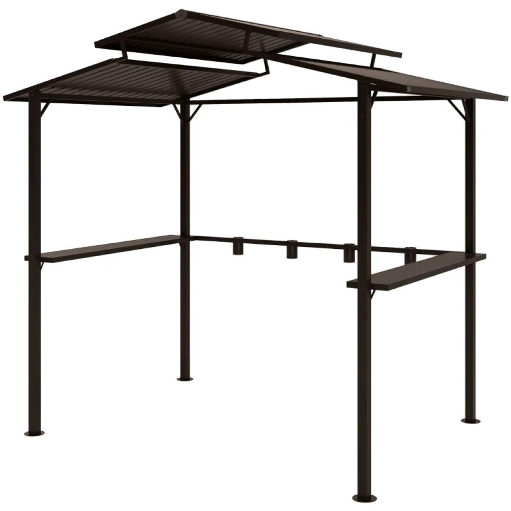 English Elm Outdoor Hardtop Grill Gazebo with Vented Steel Roof for Backyard Bbq Cooking T3971S00155