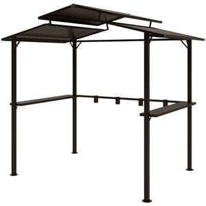 English Elm Outdoor Hardtop Grill Gazebo with Vented Steel Roof for Backyard Bbq Cooking T3971S00155