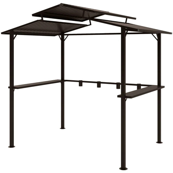 English Elm Outdoor Hardtop Grill Gazebo with Vented Steel Roof for Backyard Bbq Cooking T3971S00155