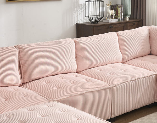 English Elm United We Win U-Shaped Modular Sectional Sofa With Reversible Chaise For Custom Living Room Comfort W1568S00154-GIGA