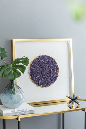 English Elm S/2 Lillian Purple Crystal Shadow Boxes - Elegant Wall Décor With Velvet & Gold Accents, 23.6" W2078P318313-GIGA