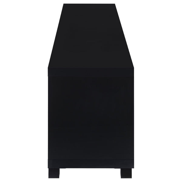 English Elm Arnaud Matte Black 3 Piece Entertainment Center with Media Towers for Living Room B062S01737