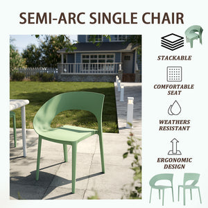 English Elm Haze Haze Green Polypropylene Chair Set of 4 — Weatherproof, Ergonomic, Stackable, Assembly-Free, 330lb Capacity W3450P322880