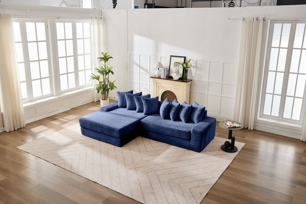 English Elm Convertible Floor Sofa Bed - Ultra-Soft Corduroy, Space-Saving Design For Small Spaces & Guests W2915S00073