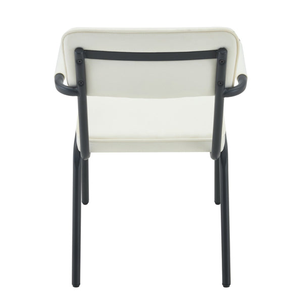 English Elm Dining Chairs Set of 2 Velvet Upholstered with Hangable Arms and Metal Legs W3493P449276