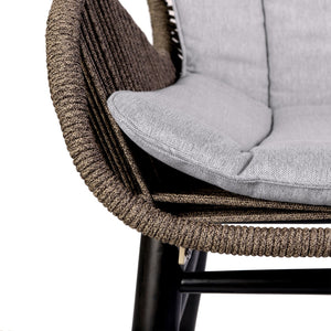 English Elm Koryn Eucalyptus Outdoor Dining Chair with Truffle Rope Weave, Weather-Resistant Gray Seating B2736P354275