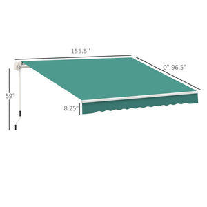English Elm Outsunny 13' X 8' Retractable Awning - Durable Uv Protection Sunshade For Patios, Decks & Balconies W2225P174205-GIGA