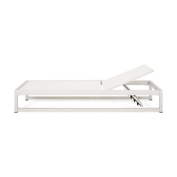 English Elm Christopher Knight Home® - MODESTA Chaise Lounge Set with Rust‑Resistant Aluminum Frame, Breathable Mesh, 5‑Position Adjustable Comfort White 62397.00WHIMP2