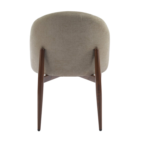 English Elm Christopher Knight Home® - Fabric Chenille Upholstered Iron Dining Chair with Ergonomic Curved Back, Plush Cushioning, Durable Frame Light Camel,Walnut 27.25 L x 24 W x 22.5 H N776P272026M