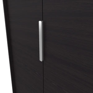 English Elm Armoire, Black Wengue 74.4" Tall Engineered Wood 2-Door 2-Shelf Modern Bedroom Storage Cabinet B097P369433
