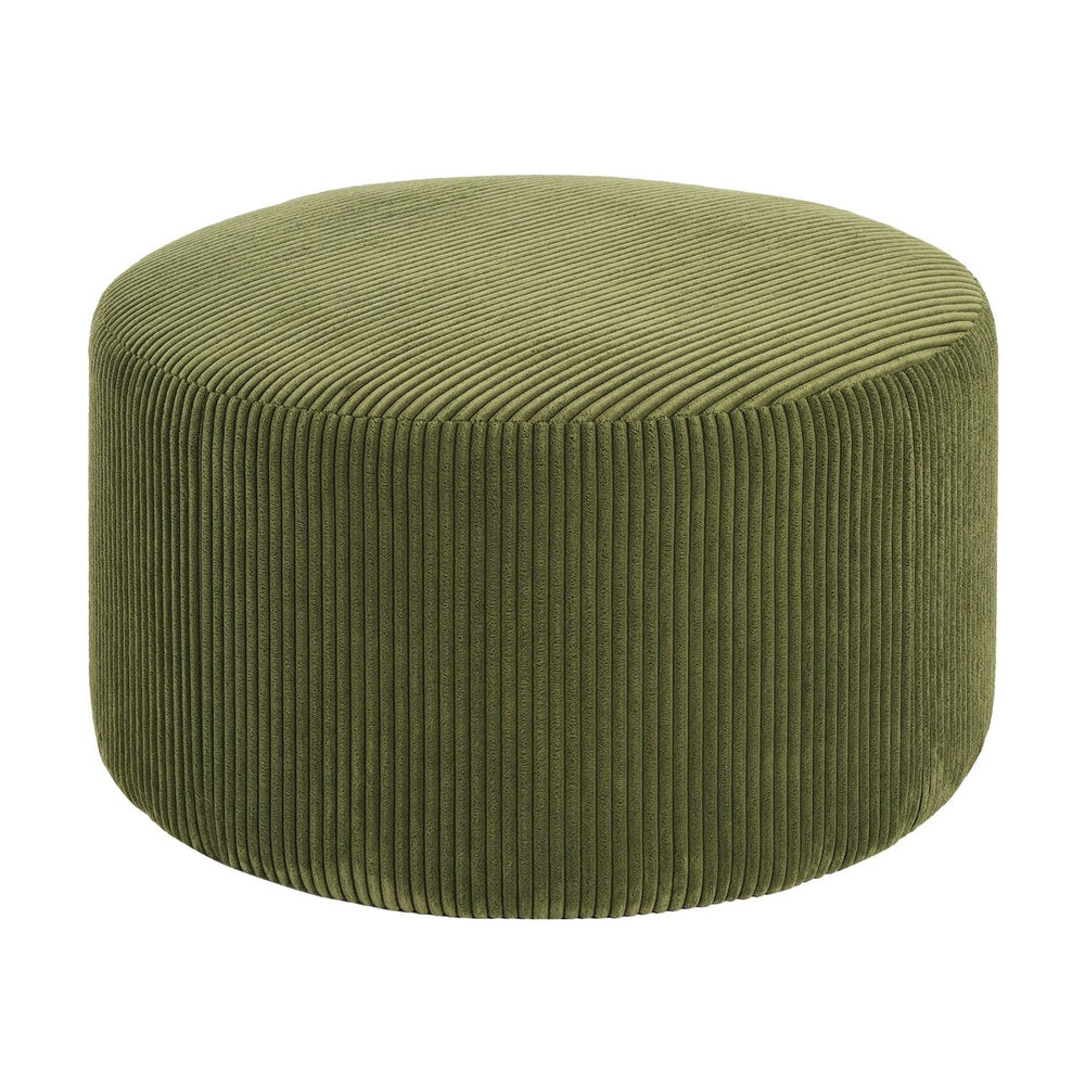 English Elm Christopher Knight Home® - Upholstered Round Ottoman with Faux Leather Upholstery, Dense Foam & Pocket Coil Comfort, 31" Olive Green N757P181733V