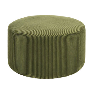 English Elm Christopher Knight Home® - Upholstered Round Ottoman with Faux Leather Upholstery, Dense Foam & Pocket Coil Comfort, 31" Olive Green N757P181733V