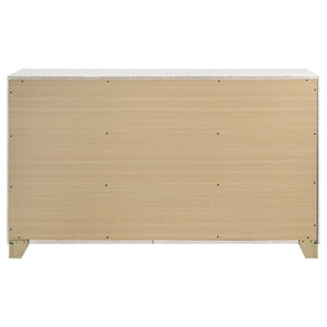 English Elm Sophia White 6-Drawer Dresser - Modern Mid-Century Elegance With Gold Accents For Stylish Storage B062P353391-GIGA