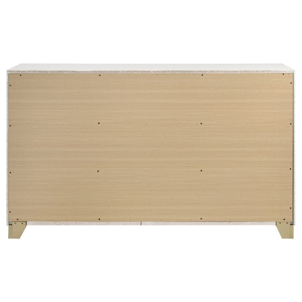 English Elm Sophia White 6-Drawer Dresser - Modern Mid-Century Elegance With Gold Accents For Stylish Storage B062P353391-GIGA