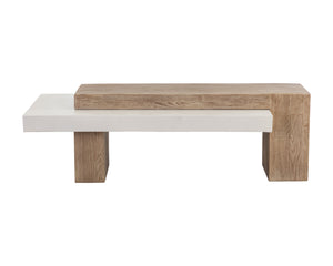 Sunpan Herriot Contemporary Coffee Table with Unique Timber Effect and Striking Concrete Design for Any Space Light Brown / Summer Sand