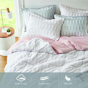 English Elm 3 Pcs King/Cal King Luxurious Faux Fur Comforter Mini Set - Cozy Gray Elegance For Your Bedroom B035P319598