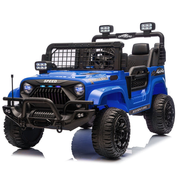 English Elm 24v Two-seat Kids Electric Ride on Truck with Parental Remote and Off-road Suspension W1578P375446