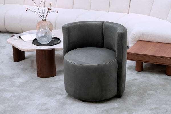 English Elm Upholstered Dark Grey Dining Chair with Backrest — Ergonomic Plush Accent Seat for Kitchen & Living Room W2998P235173