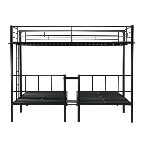 English Elm Twin Triple Bunk Bed - Sturdy Metal Frame With Safety Rail, Vertical Ladder & Storage Shelf For Kids W311S00061-GIGA