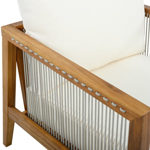 English Elm Outdoor Acacia Wood Club Chairs Set of 2 with Rope Back and Weather Resistant Cushions Beige,Teak N768P408130T_2