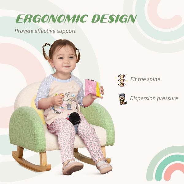 English Elm Qaba Kids Sofa - Cozy Rocking Toddler Chair With Soft Faux Lamb Fleece & Wooden Frame, Ages 18-36 Mo W2225P217361-GIGA