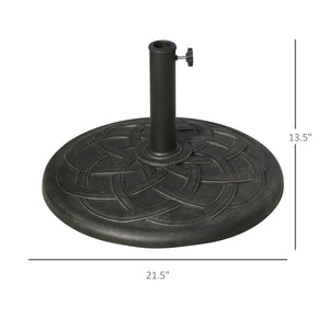 English Elm Round Resin Umbrella Base with Bronze Finish Ornate Pattern for Patio Stability T3971P383451