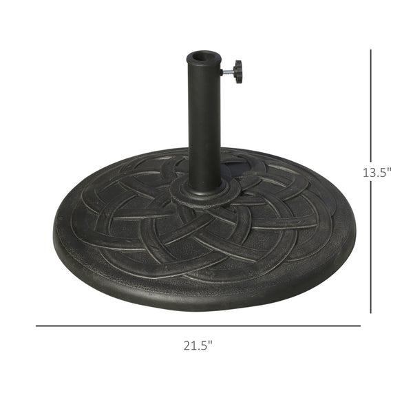 English Elm Round Resin Umbrella Base with Bronze Finish Ornate Pattern for Patio Stability T3971P383451