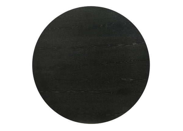 English Elm Jacopo Round Pedestal Console Table Sculptural Ebony Wood Grain Entryway Accent B2749S00216