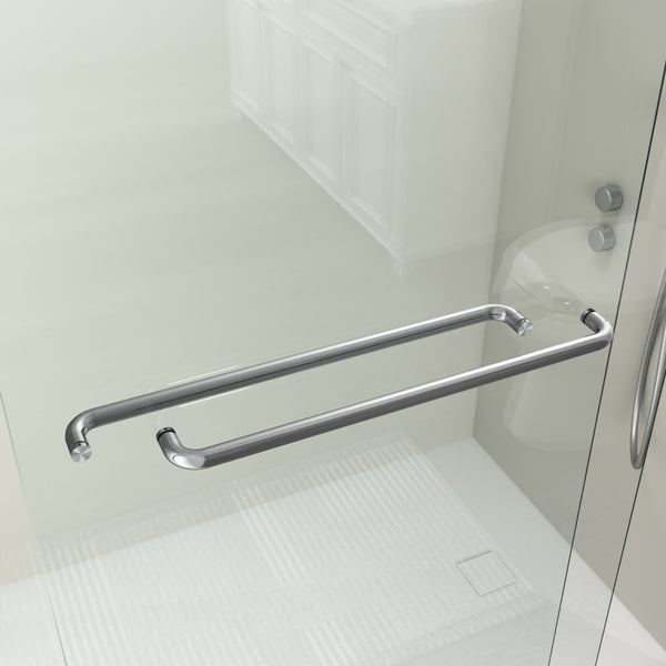 English Elm 44-48 in Semi-frameless Bypass Sliding Shower Door Tempered Glass Alcove Enclosure Brushed Nickel W1573P239434