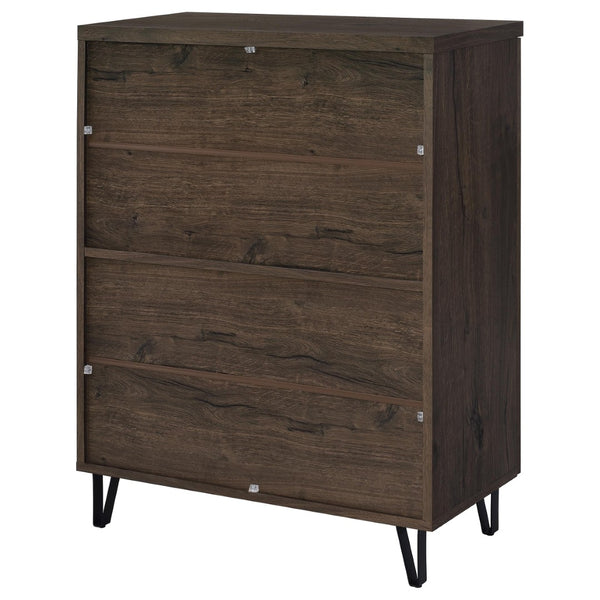English Elm Clackamas Engineered Wood Shoe Cabinet with Hairpin Legs and Matte Gold Hardware Oak B062P440405