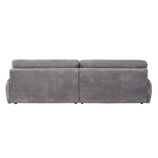 English Elm Cadenza Gray Corduroy Loveseat with Removable Pillow Covers, Rolled Arms, Plush Foam Seating B2726S00162