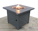 English Elm 25'' H X 30'' W Steel Outdoor Fire Pit Table With Lid