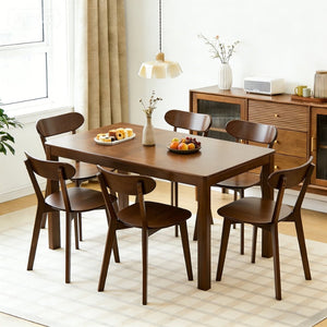 English Elm Solid Natural Wood Mid-century Dining Chairs Curved Back Upholstered Seat Set of 2 W3204P429361
