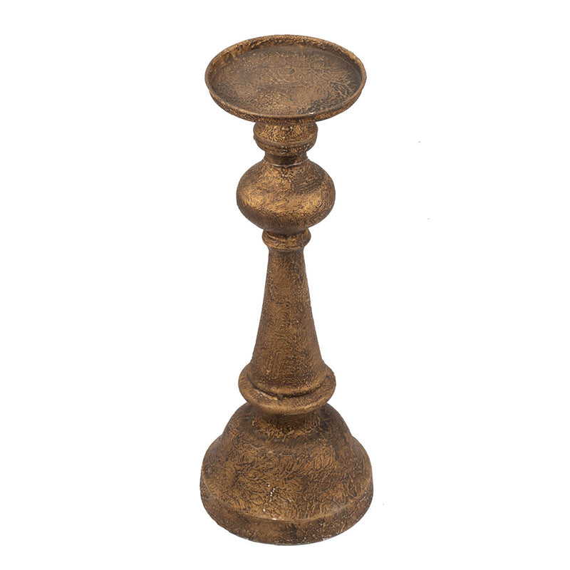 English Elm D6x17.5" Alastair Triumph Candle Holder — Antiqued Bronze, Statuesque Medieval Design for Tablescape W2078P390749